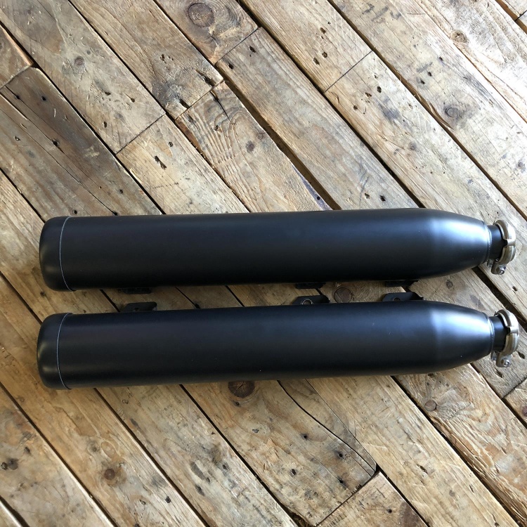 Indian Scout / Bobber Rogue exhaust silencers - matt black